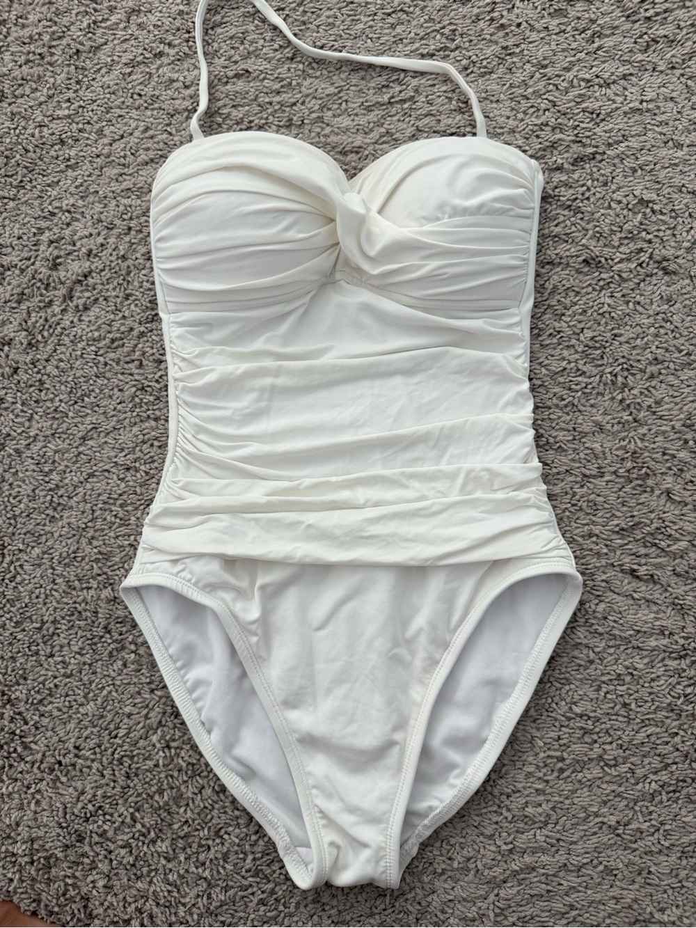La Blanca White Ruched One-Piece Swimsuit